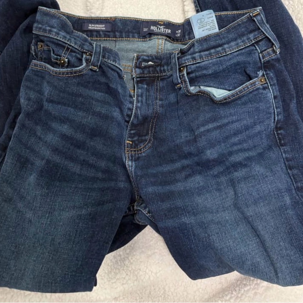 Hollister Men's Dark Blue Skinny Jeans